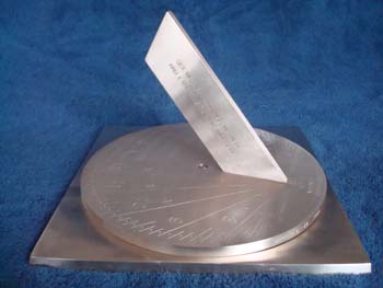 sundial, 34 cm square, brass